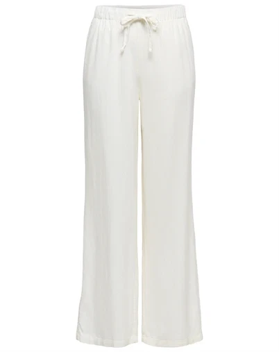 Only - ONLGoa Linen Pull-Up Bukser - Cloud Dancer